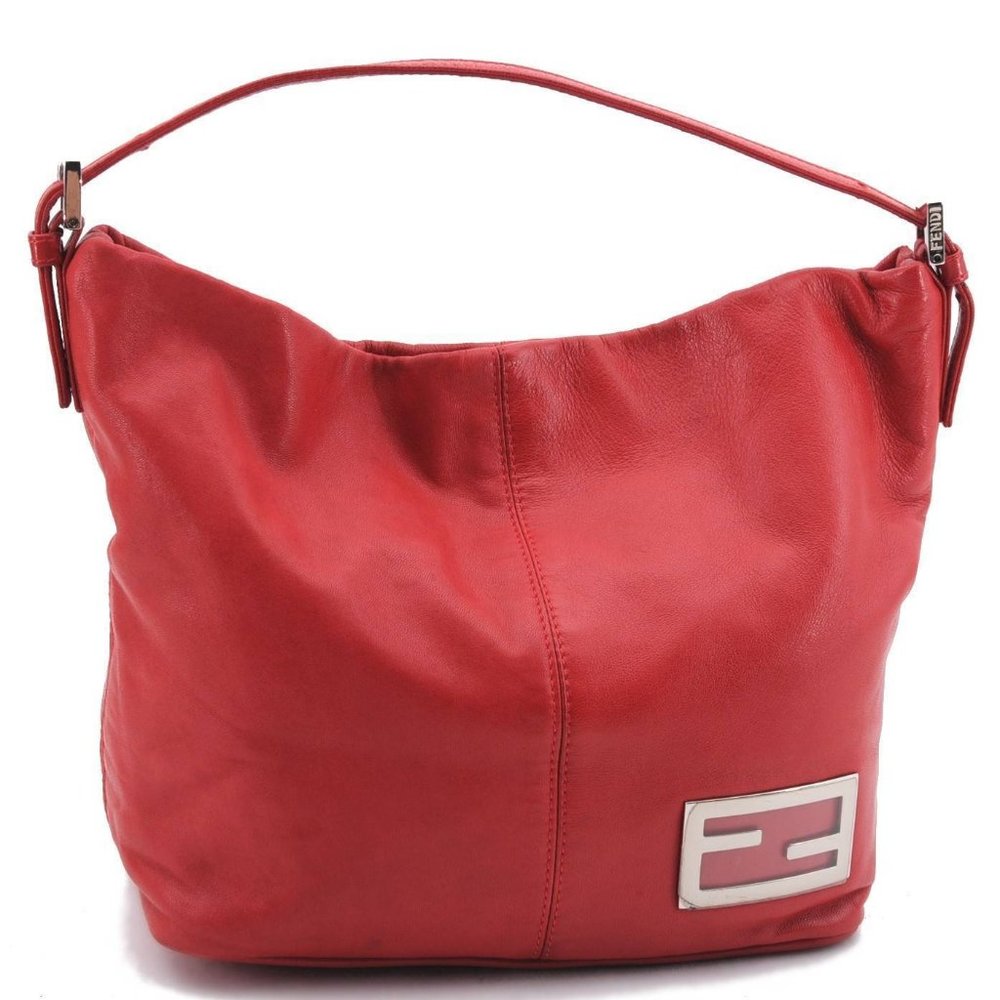 Authentic FENDI Vintage Shoulder Hand Bag Purse Leather